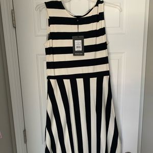 Who what wear black and cream striped tank dress